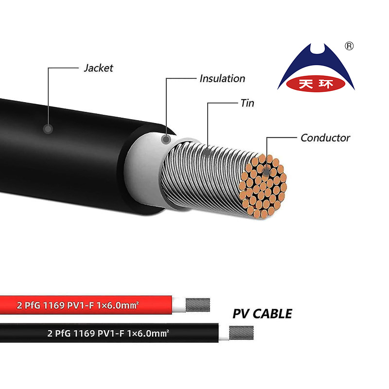 2.5mm 4mm 6mm Single Core Photovoltaic Cable PV1-F for Solar Energy System