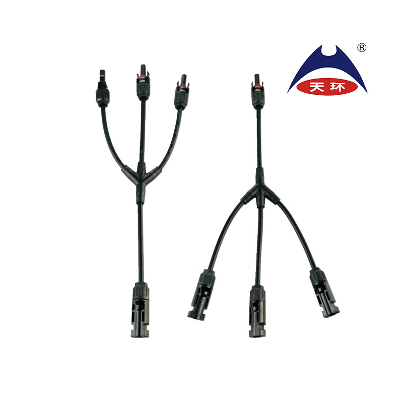 3-in-1 Solar Cable Y Type Branch Connectors DC Power Auto Y Connector Solar Panel Parallel Connections