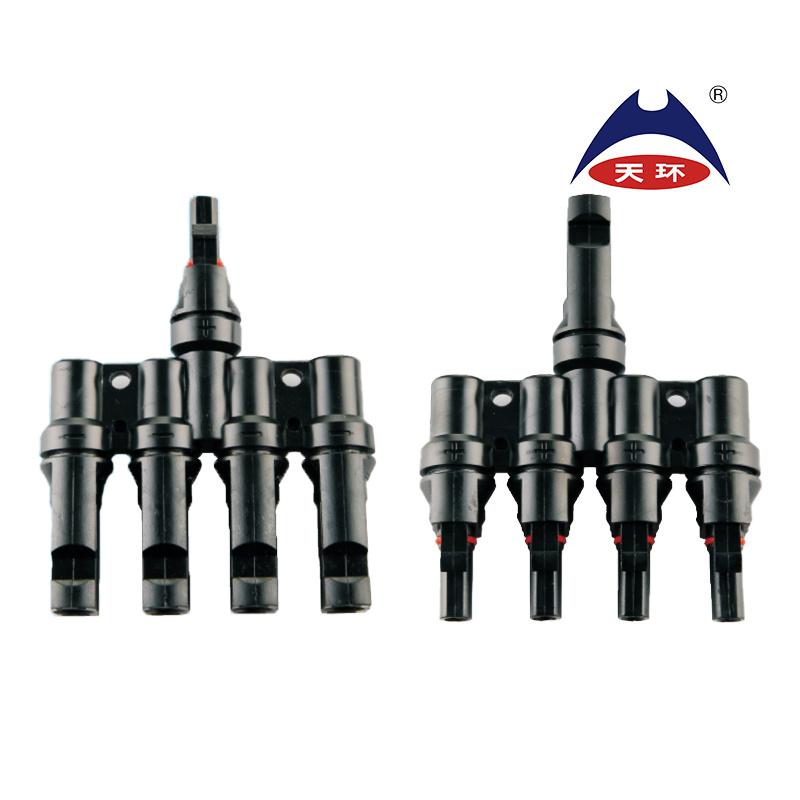 4mm 6mm T4/T5 T-Type Solar Photovoltaic Panel Cable Connector Copper Male/Female Plug 1000V 50A Terminal OEM PV Panel Branch