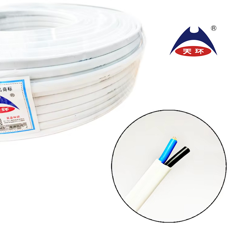 Cable eléctrico plano de conductor estándar H05vvh2-F/Rvvb/3192y de cobre trenzado de doble núcleo, PVC europeo, cable aislado de Tianjin