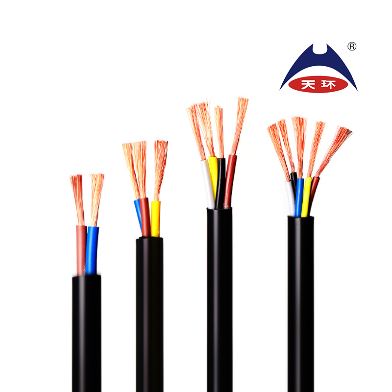 Copper Conductor Royal Cord Flexible Cable Multiple Cores Rvv 0.75 1 1.5 2.5 4 6mm Electrical Cable Wire H05VV-F Power Cable