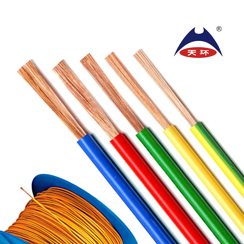 H05V-R Construcción de Cable de Núcleo Único 0.5mm 0.75mm 1mm Cable Eléctrico de Cobre con Aislamiento de PVC para Casa