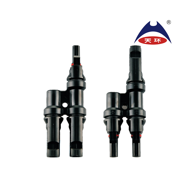 IP67 Waterproof 1kv 1 to 2 T Type Solar Panel Cable Branch Connector for Series Parallel Connection Solar Cable