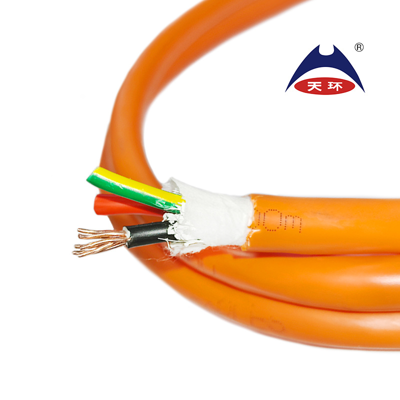 Orange Circular Electric Cable with V-90 and X-90 Insulation