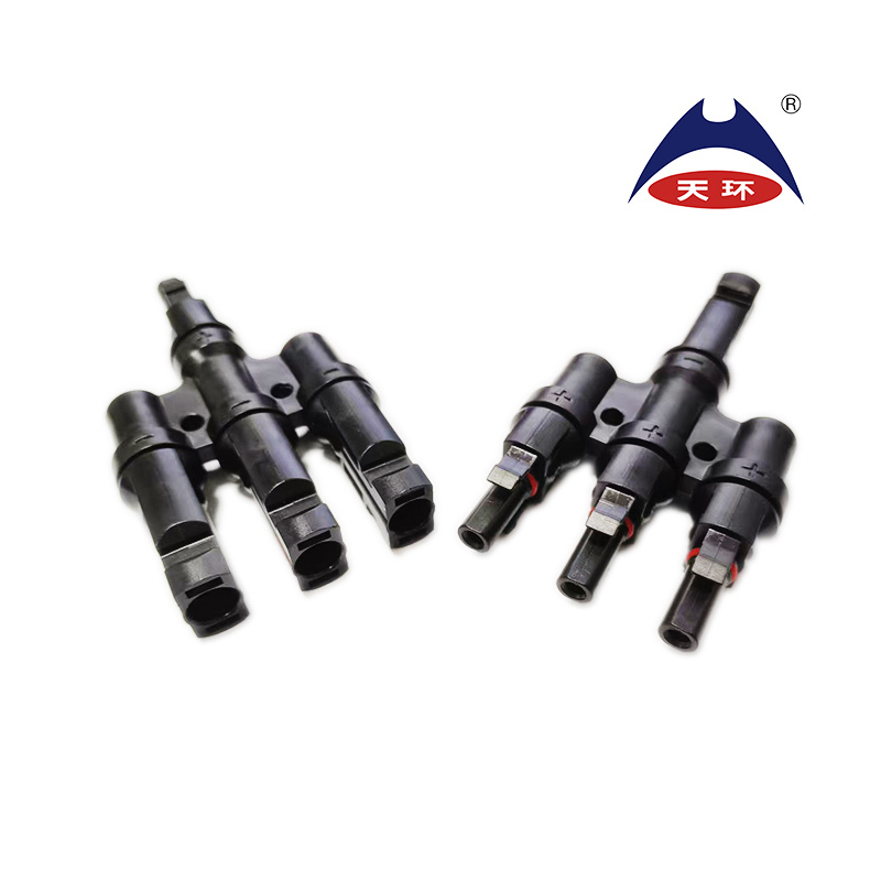 PV T3 Connectors 3 to 1 Waterproof New Energy Solar Connectors T-3 Photovoltaic Connection 50A Rated Current