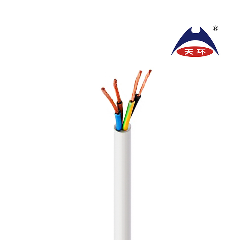 Round Power Cable H05VV-F 3 Core 4core 5 Core PVC Insulation, PVC Sheath White