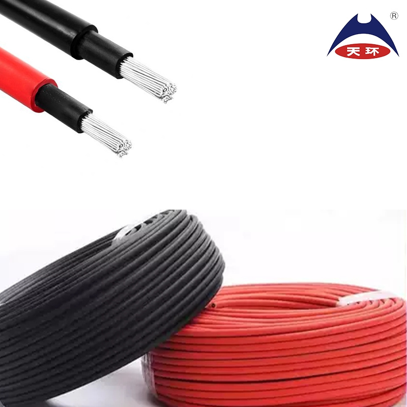TUV XLPE Insulated Tinned Copper Solar Wire 2.5mm 4mm 6mm 10mm PV Cable Solar DC Panel Power Cable