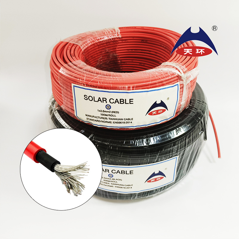 Xlpo Insulated Tinned Copper Solar Cable 2.5mm 4mm 6mm Photovoltaic Cable Solar DC Panel Power Wires & Cables Factory Direct