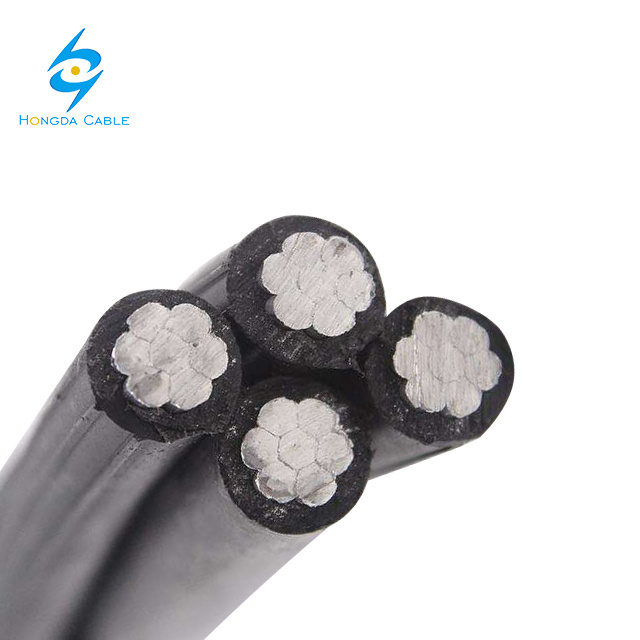 0.6/1kv Aluminum Core 4X35mm 4X95mm PVC Insulation 4 Core ABC Electrical Cable