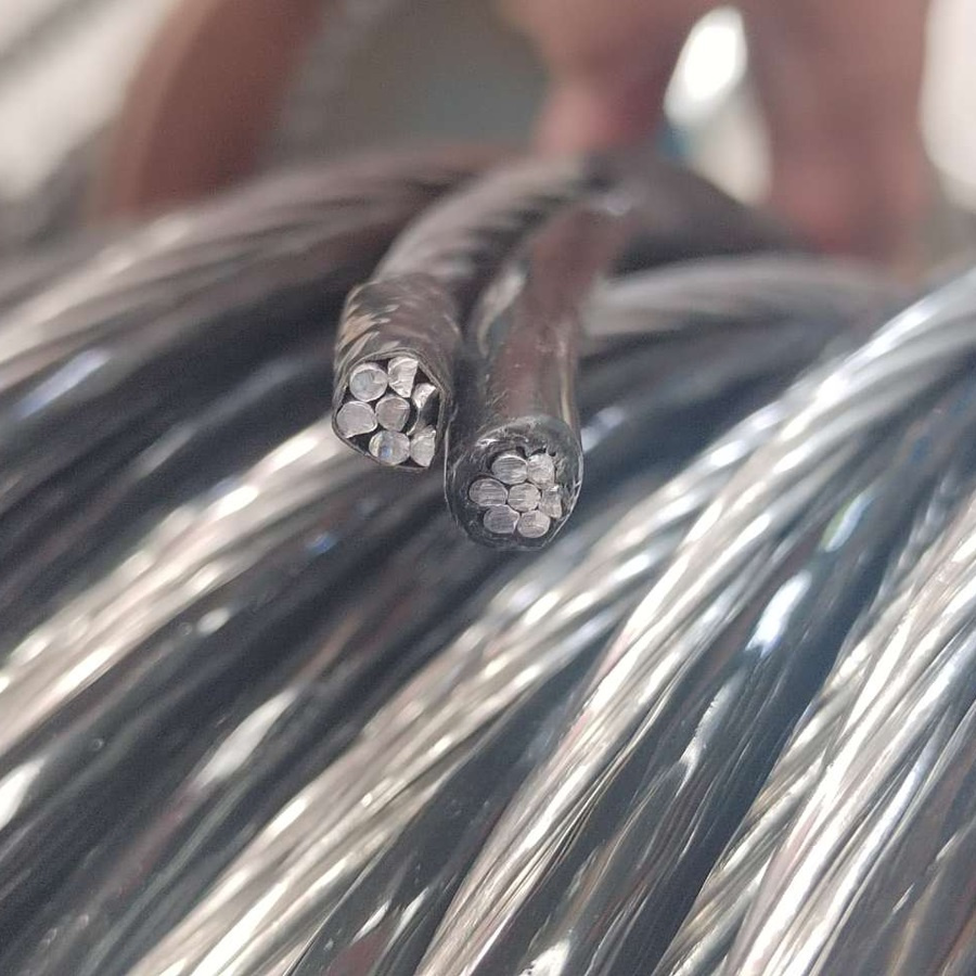 1*8AWG+1*8AWG AAC ACSR Dúplex Pollux 2*8AWG Cable de Servicio Aéreo de Aluminio Trenzado