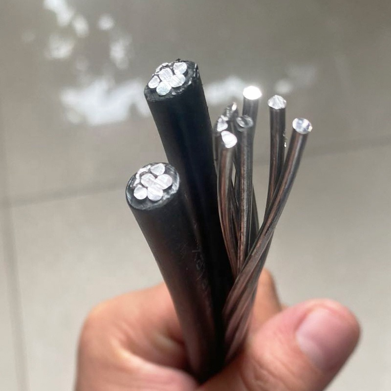 2*6AWG+1*6AWG Triplex Twisted Service Drop Aluminum Conductor AAC 7 Strand Patella Overhead Cable