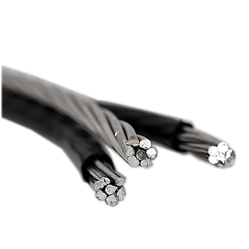2*8AWG+1*8AWG Triplex Twisted Service Drop 3*8AWG Aluminum Conductor Wire ACSR 7 Strand Overhead Cable