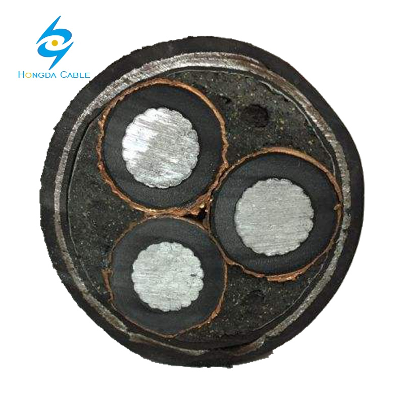 6/10kv XLPE Insulated PVC Jacketed Aluminum Conductor 3 Core Power Cable