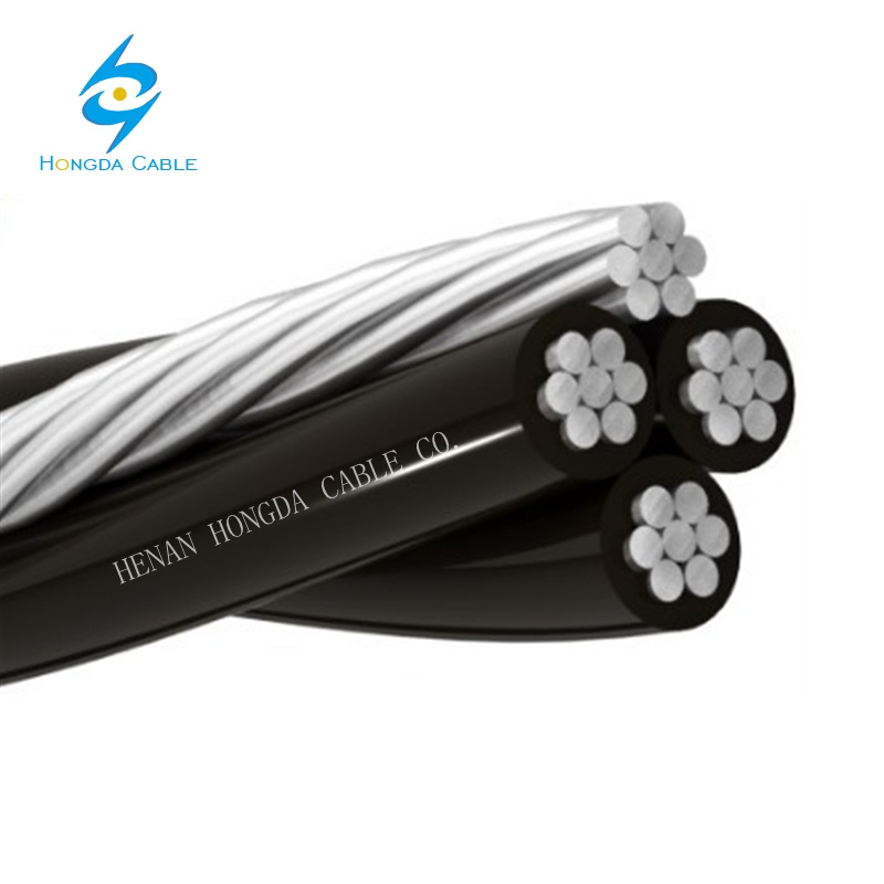 600-1000V 2+1 Cable aéreo aislado de PVC de núcleo