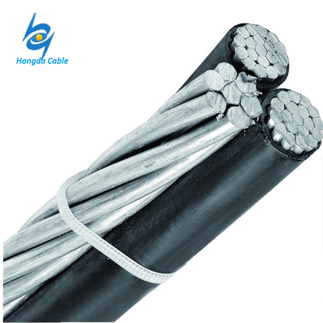 Conductor Desnudo AAAC XLPE Alambre Triplex 2/0 4/0 Cable de Servicio