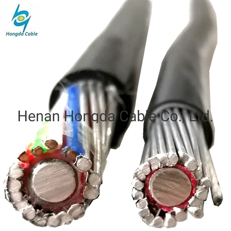 ASTM 2*16mm XLPE Insulated Copper Aerial Service Concentric Cable with Communication Wire 0.8mm