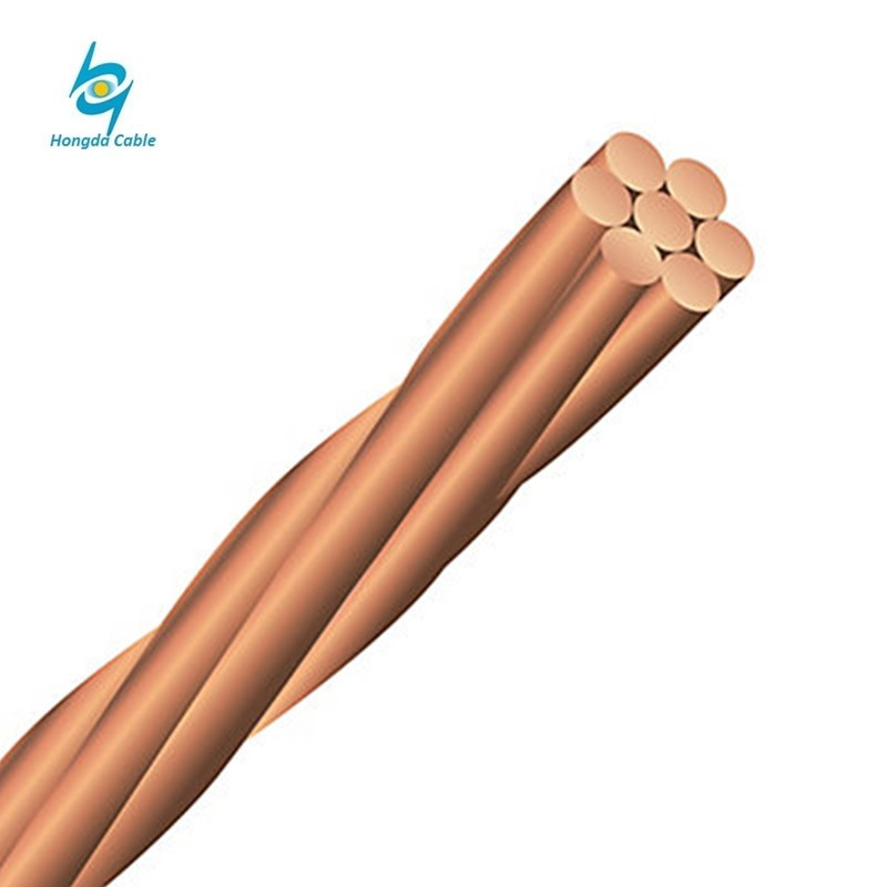 Conductor de cobre desnudo de trenzado suave, medio y duro según la norma ASTM 2AWG 1/0AWG