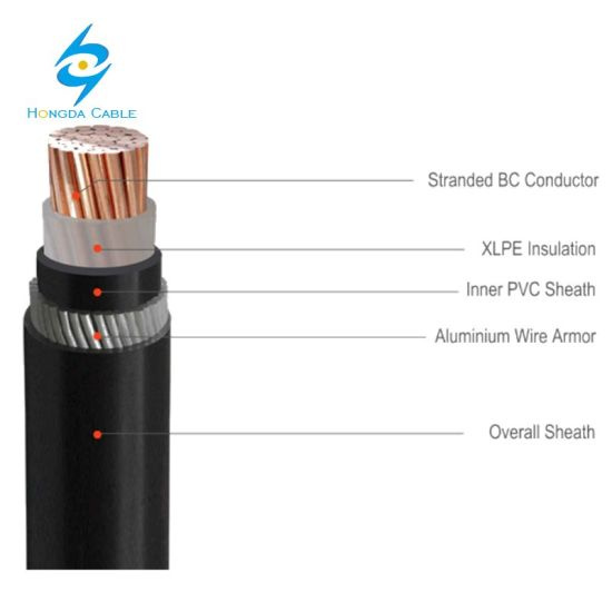 BS6724 Single Core Awa Armored Power Cables XLPE Insulated Cu/XLPE/PVC/Awa/PVC 0.6/1kv