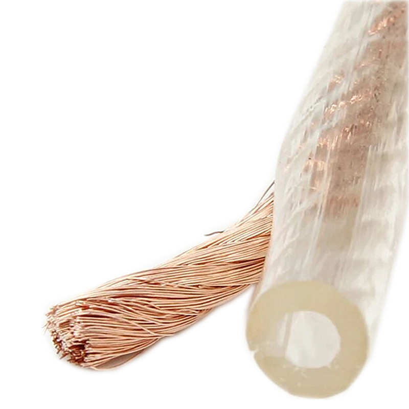 Cable de conexión a tierra flexible claro de cobre con chaqueta de PVC transparente