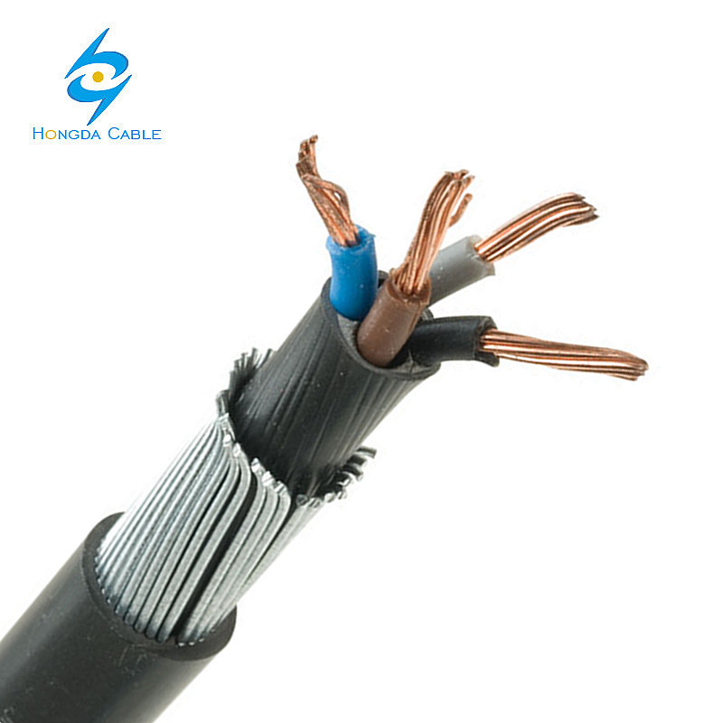 Conductor de Cobre y Aluminio con Aislamiento XLPE PVC 6mm 4 Cable Eléctrico Armado con Alambre de Acero Central