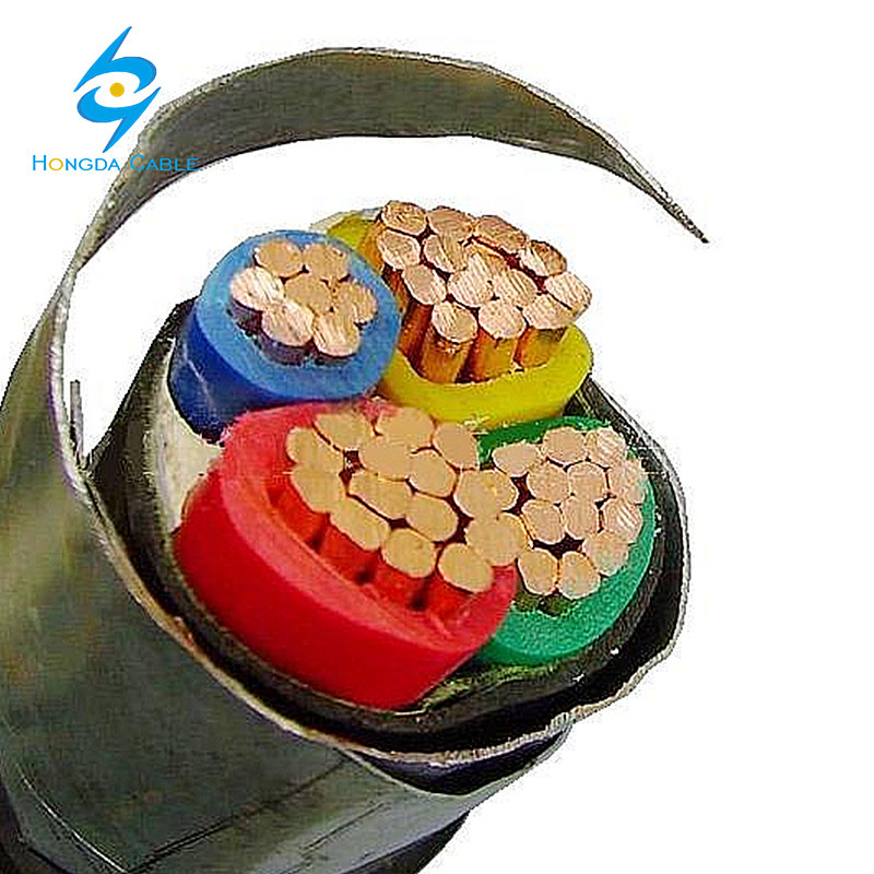 Cable eléctrico de cobre Cu/XLPE LSZH/Sta/Fr 4X10 5X4 mm² con armadura de cinta de acero 0.6/1kv