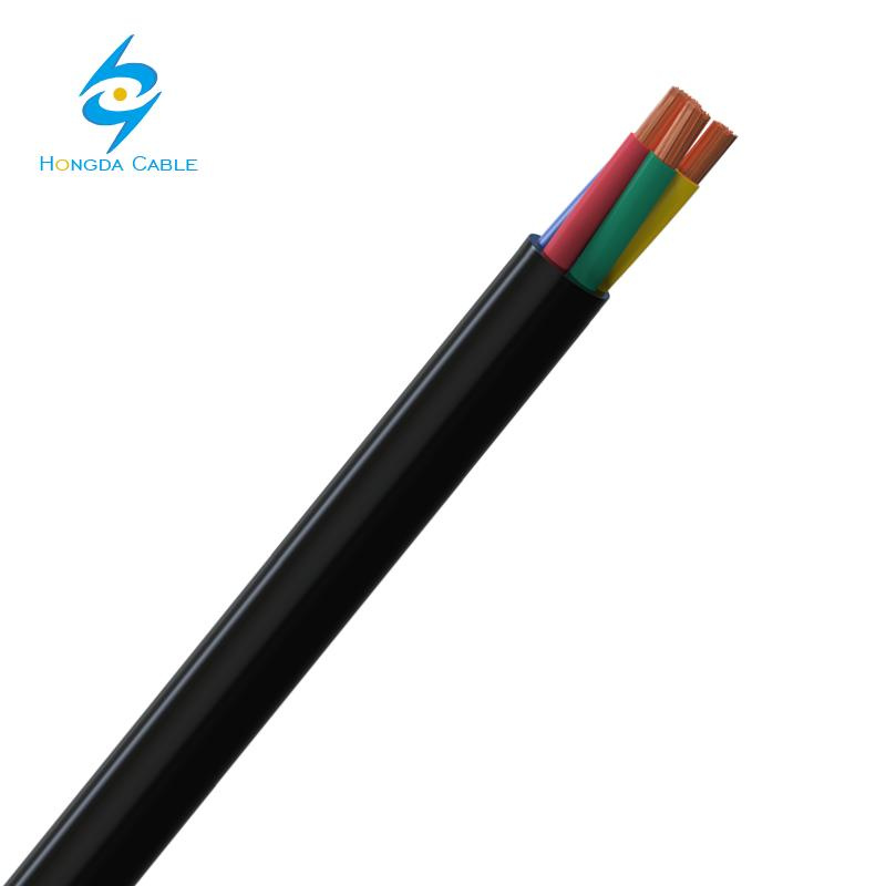 Cable de bomba sumergible de cobre flexible trenzado 3 conductores redondos