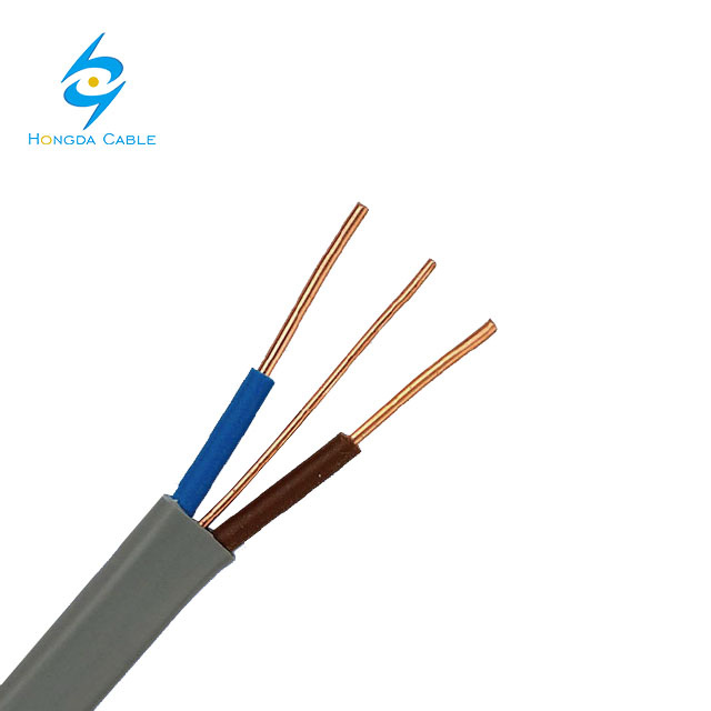 Flexible Flat Cable Cooper Flat TPS Electrical PVC Wire 3 Core 2+E Solid1.5mm 2.5mm