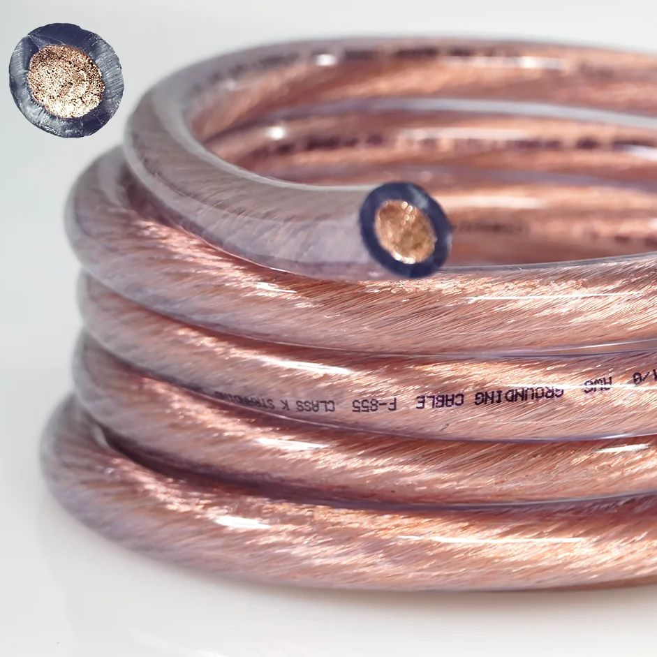Highly Flexible Stranded Class K Bare Copper Conductor Insulated Clear Grounding Cable