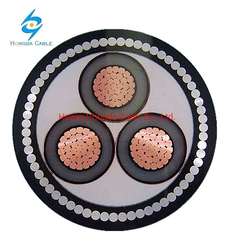 Mv 11kv 33kv XLPE Copper Aluminium PVC Sheath Electric Cable 50mm 70mm 120mm