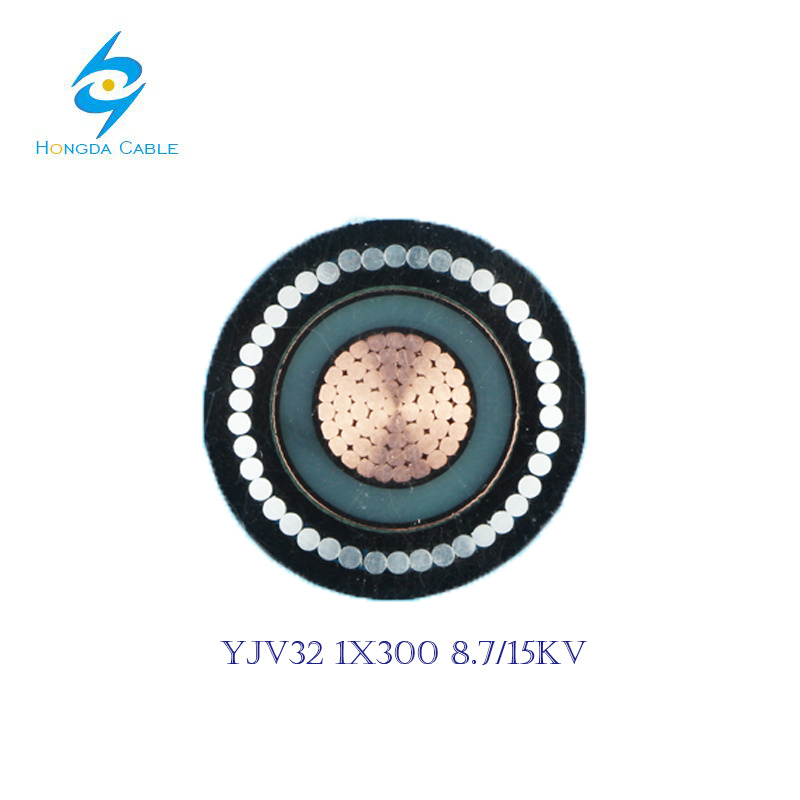 Mv 8.7/15kv 1X300/3X300mm2 Cable de potencia aislado en XLPE de cobre
