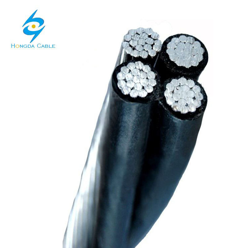 XLPE Insulated Overhead Aluminum Triplex Service Drop ABC Cable Lepas 2*4/0+4/0AWG
