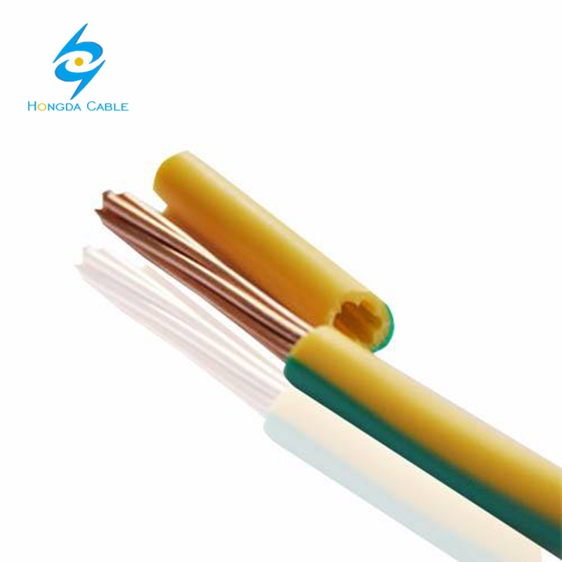 Yellow/Green Color Single Core 6mm Copper Earth Cable